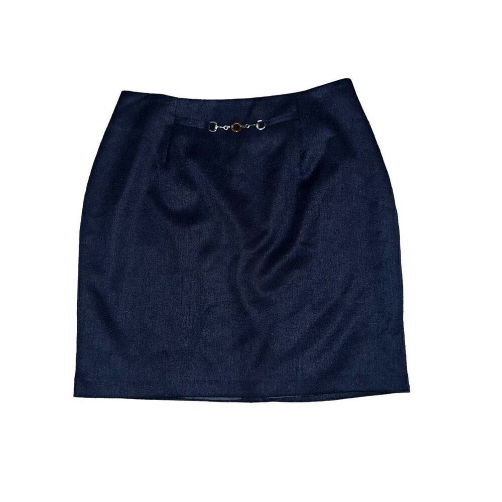 LAURA SCOTT Navy Blue Lined Mini Skirt Size 14
